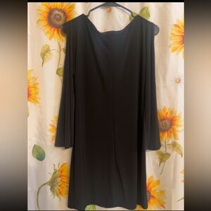 Nina Leonard Classic Black Long Sleeve Dress